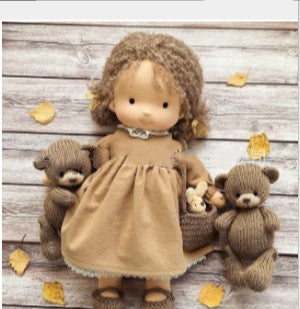 US Local Handmade Plush Doll Golden Curly Girl Finished Product