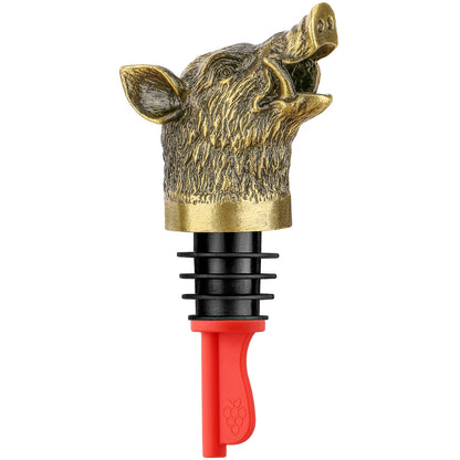 US Local Wild Boar Head Wine Pourer - Vacuum Sealing, Wine Spout, Stopper For Cocktails, Whiskey, Wine Bottles, Perfect Gift For Any Occasion
