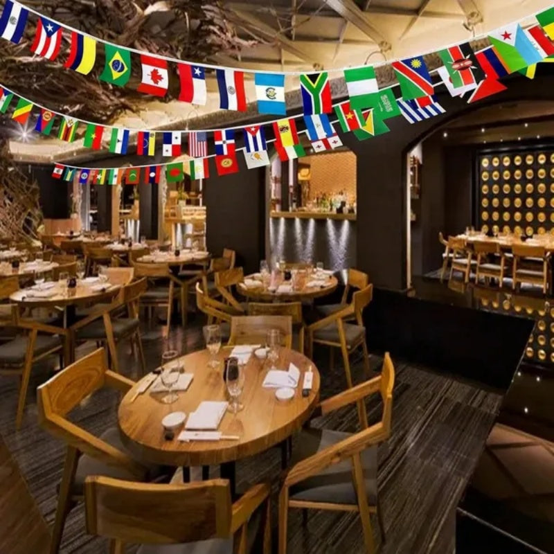 US Local Countries String Flag International Bunting Banners World Flag Banner Decoration For Festivals Sports Clubs Bars Celebrations Party Decorations Mother's Day Graduation