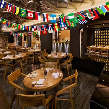 US Local Countries String Flag International Bunting Banners World Flag Banner Decoration For Festivals Sports Clubs Bars Celebrations Party Decorations Mother's Day Graduation