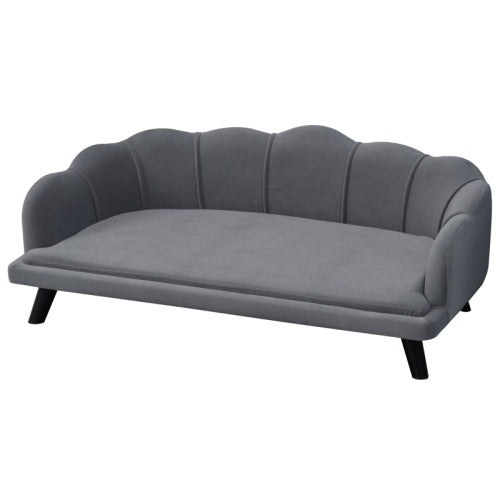UK Local PawHut Dog Sofa, Pet Couch Bed For Medium, Large Dogs, With Legs, Cushion - Grey