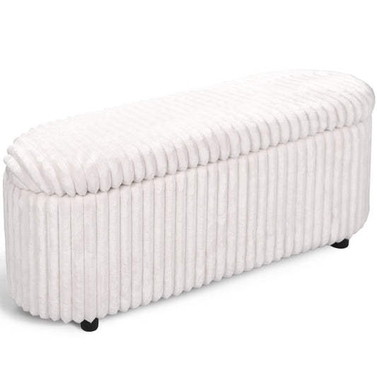US Local Linen Upholstered Storage Bench