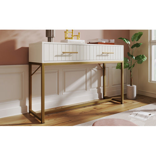 UK Local Dressing Table With 2 Drawers 75 Cm High ,Chest Of Drawers Bedroom Highboard White Sideboard Chest Of Drawers For Bedroom, White  H76.5 W100 D45 Cm