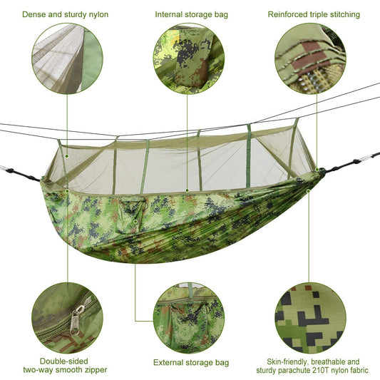 US Local Camping Hammock, Portable Double Hammock With Net