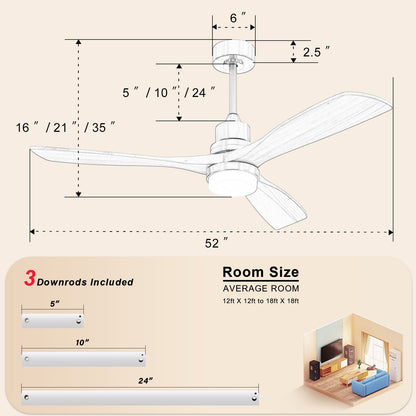 US Local Metal And Wood Ceiling Fans