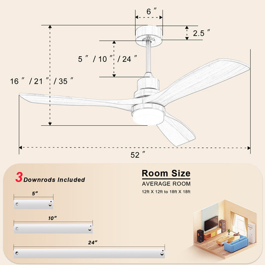 US Local Metal And Wood Ceiling Fans