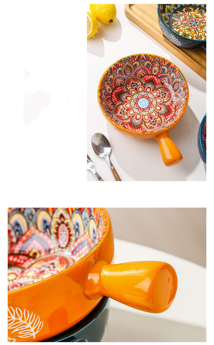 USA Local Glazed Salad Bowl Dessert Bowl Household