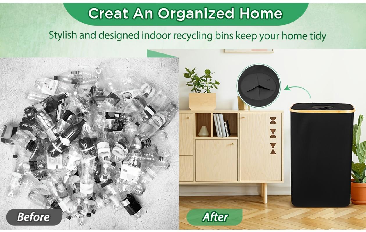 US Local Kitchen  Recyclable Trash Can 26 Gallons Removable Reusable Inner Bag With Lid Bottle Plastic Waste Kitchen Trash Can