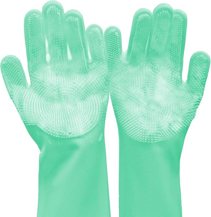 US Local Dishwashing Gloves For Housework, Kitchen, Durable Silicone Waterproof Vegetable Dishwashing Dishwashing Cleaning Artifact Kitchen Dishwashing Gloves Thickened