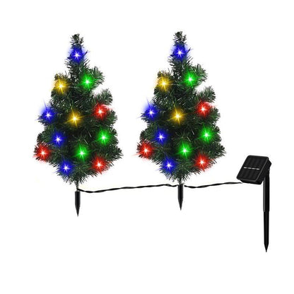 US Local 2,4,6 Pack Solar Christmas Tree Solar Powered Trail Multicolor LED Light Christmas Tree