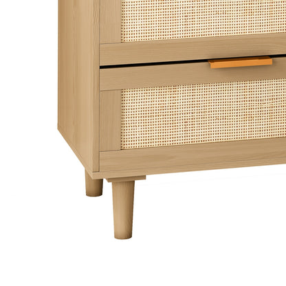 US Local 6 Drawers Rattan Dresser Rattan Drawer, Bedroom,Living Room