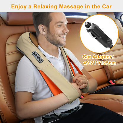 US Local 1 Pc Neck Shoulder Massager Electric Back Massage Cape With Heat Deep Tissue 3D Kneading Massage Neck Waist Shiatsu Massager Pillow For Muscles Pain Relief Relax In Car Office And Home