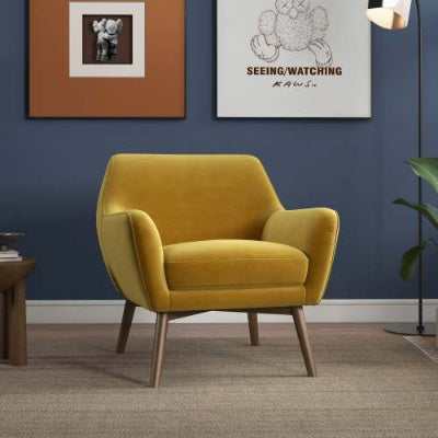 US Local Panom Gold Velvet Lounge Chair