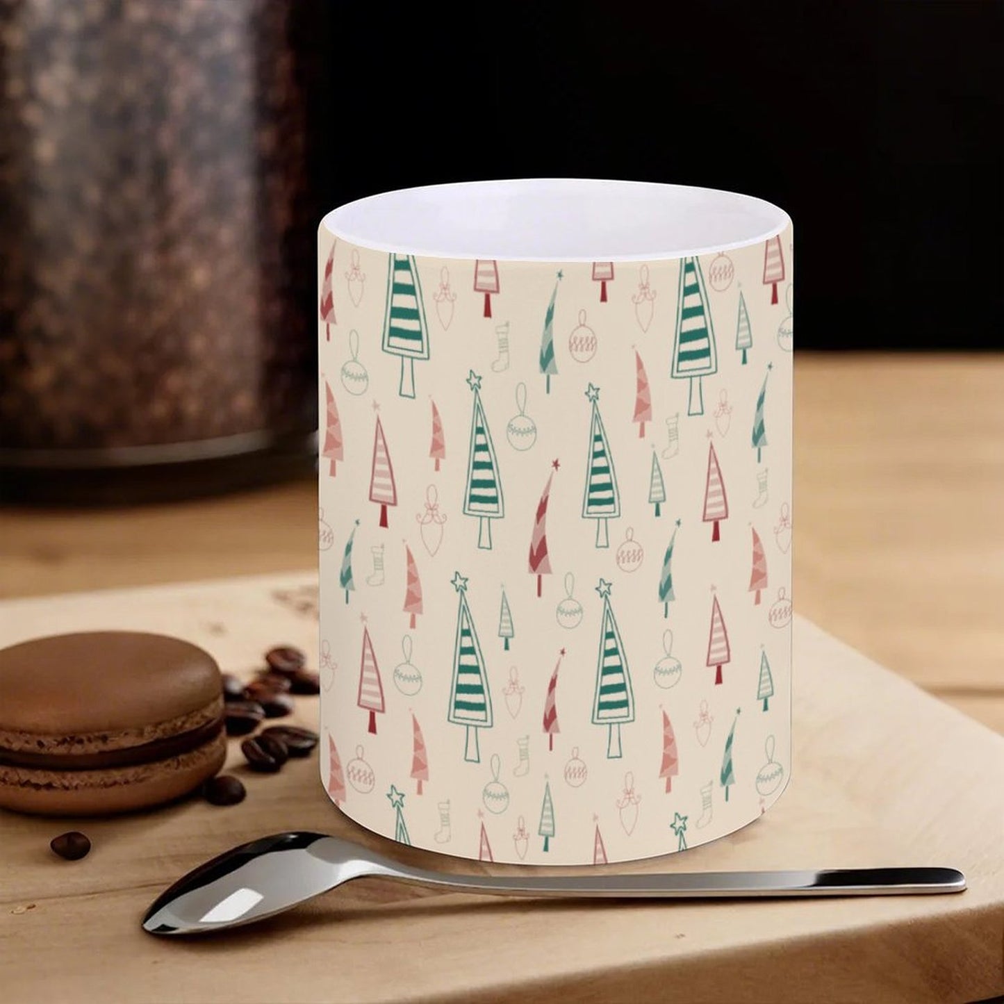 POD US Local White mug with full print, Christmas Tree 0044