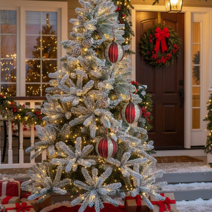 US Local 4 PCS Set  Christmas Glass Ball Ornaments Holiday Tree Hanging Decorations Party Decor Supplies FBA Shipment