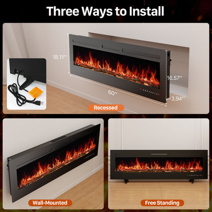 US Local Electric Fireplace Heater With Remote Control