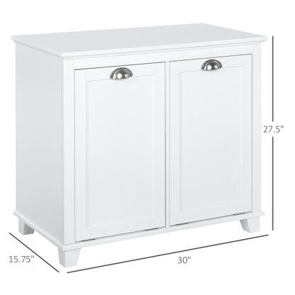 US Local HOMCOM Tilt-Out Laundry Sorter Bathroom Cabinet, White
