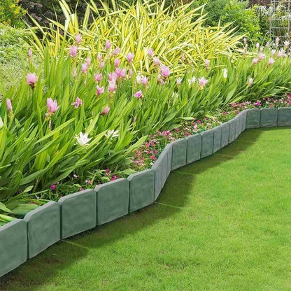 US Local 20 Pieces Of Pebble Effect Plastic Garden Lawn Edge Decorative Strip