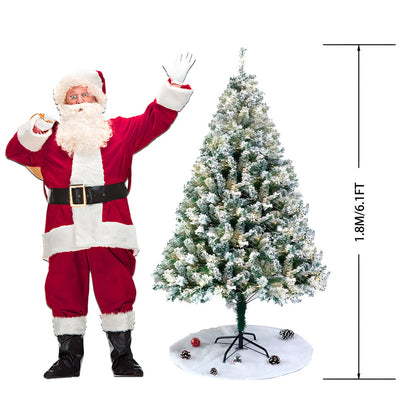 US Local 1 Piece Of 180cm - Tall White Flocked Christmas Tree, Thickened And Densified, With Lights