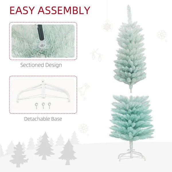 CA Local 5 ft Pencil Christmas Trees, Skinny Artificial Christmas Tree For Xmas Holiday Decor, Gradient Blue