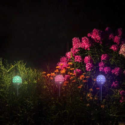 3 Pcs Outdoor Solar Lights IP44 Waterproof Ball RGB Light Garden Decor Lamp Landscape Christmas