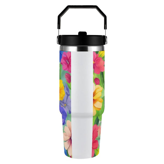 POD US Local Tumbler 30oz Large Capacity Car Cup Tropical, Safflower, Bright Style