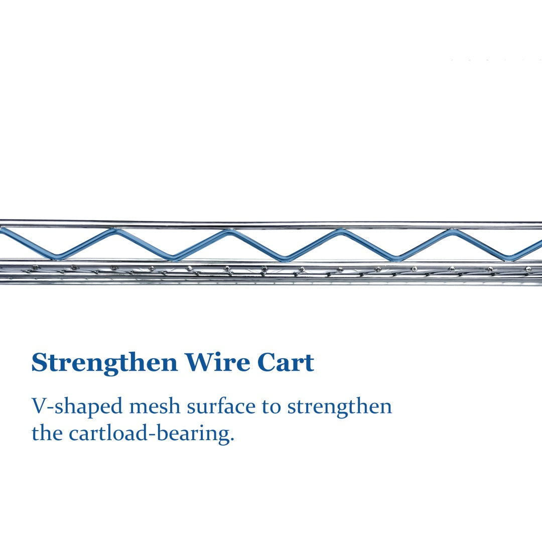 US Local Heavy Duty Rolling Utility Cart,3 Tier Rolling Carts With Wheels,with Handle Bar  Shelf Liners,36X18X32  Storage Cart For Kitchen,Restaurant,Plant Display,Chrome