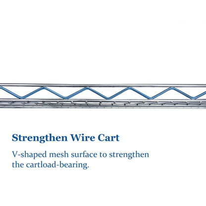 US Local Heavy Duty Rolling Utility Cart,3 Tier Rolling Carts With Wheels,with Handle Bar  Shelf Liners,36X18X32  Storage Cart For Kitchen,Restaurant,Plant Display,Chrome