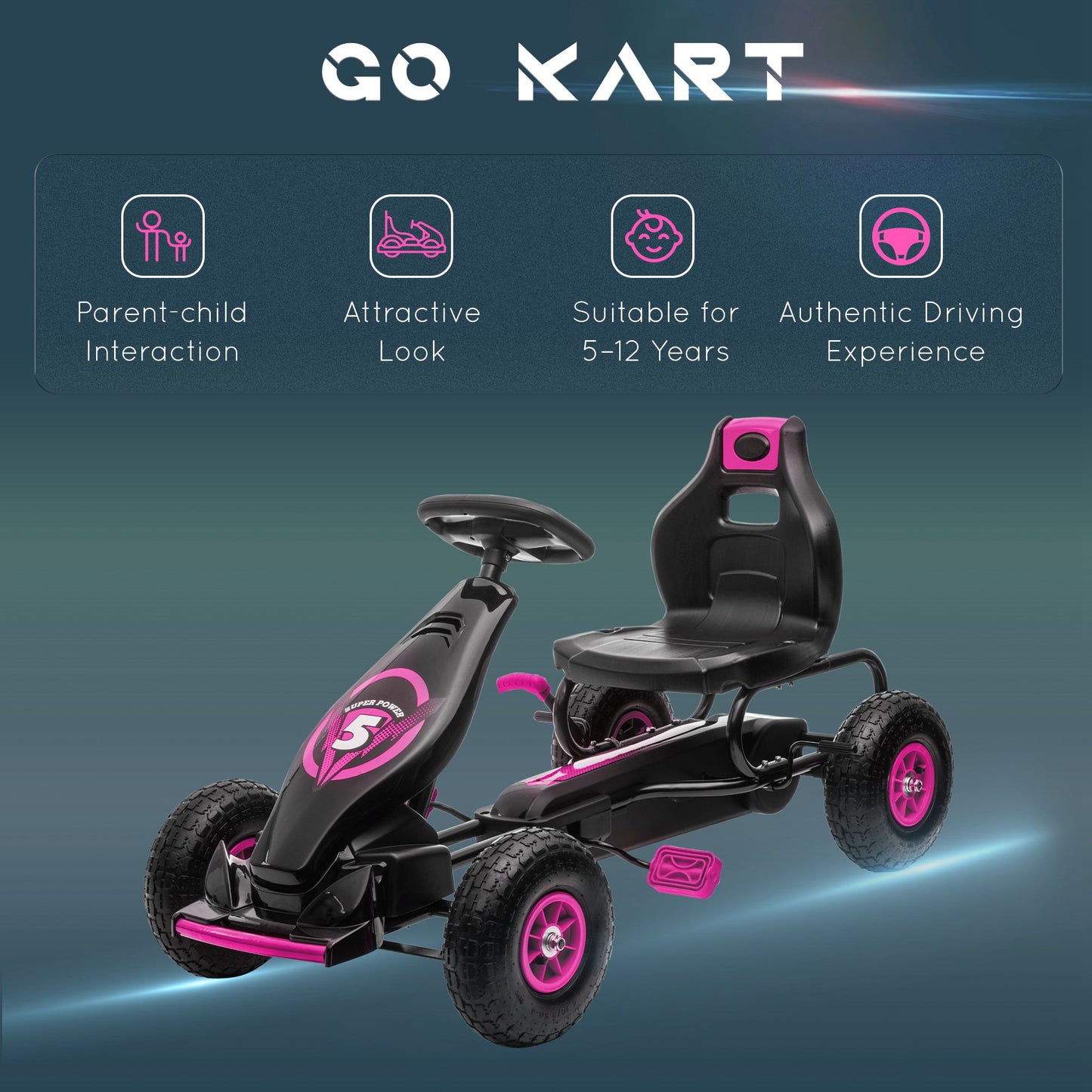 US Local Kids Pedal Go Kart Ride-on Toy with Ergonomic Comfort