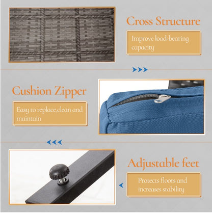 US Local Grey Rattan Sofa