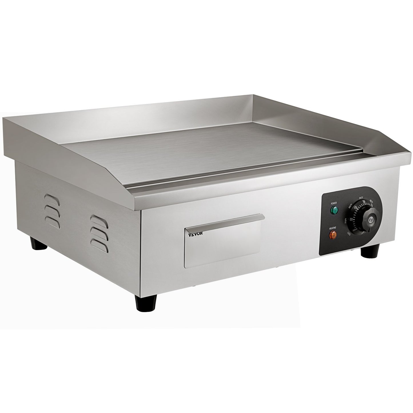 VEVOR ,1600W Countertop Flat Top  Steel Teppanyaki Grill With Iron Cooking Plate Adjustable Temp Control 2 Shovels & Brushes, 110V