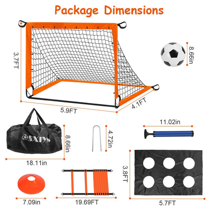US Local 1Set Kids Soccer Goals Set For Yard Portable Soccer Training Equipment With Cones Agility Ladder Target Carry Bag For Toddler Outdoor Sport Play