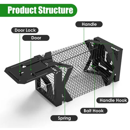 US Local Humane Mouse Trap Cage, Non-Lethal No ElectricityGlueChemicals, Heavy Duty 1.15mm Metal