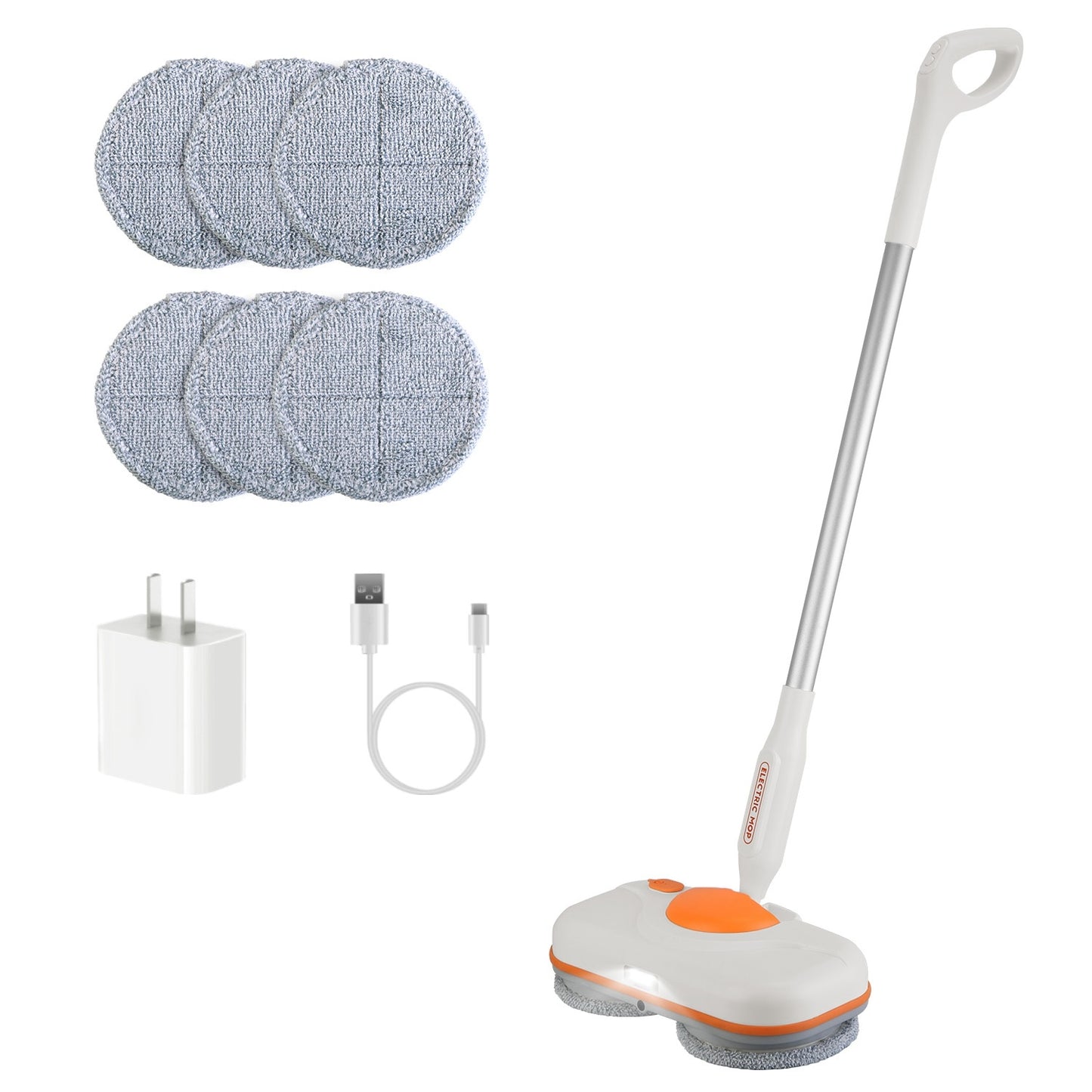 US Local 1Pc Dual Motor Cordless Spin Mop Self-Propelled Floor Cleaner With 6 Microfiber Pads 2 Speeds 900ML Water Tank One Click Spraying Headlight For Multiple Floors