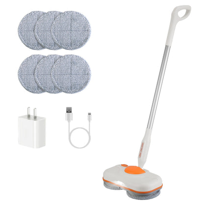 US Local 1Pc Dual Motor Cordless Spin Mop Self-Propelled Floor Cleaner With 6 Microfiber Pads 2 Speeds 900ML Water Tank One Click Spraying Headlight For Multiple Floors