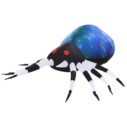 US Local 5Ft Long Halloween Giant Scary Spider LED Lighted Airblown Inflatable Lawn Decoration Holiday Season Garden Decor