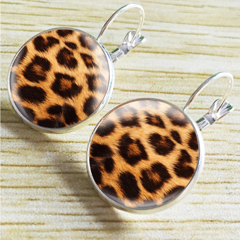 Leopard Time Glass Ear Hook French Leopard Key Chain