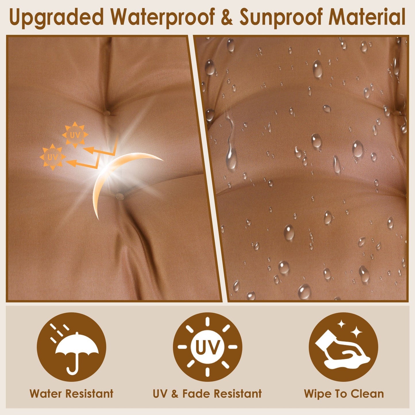 US Local 1Pc Bench Seat Cushion For Indoor Outdoor Furniture Water-Resistant Or Non-Water-Resistant Options 8CM Or 10CM 51.18 X 19.68IN For Garden Patio Balcony Entryway Fedex Shipping