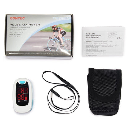 US Local Finger-clip Pulse Oximeter, Blood Oxygen Saturation And Heart Rate Monitoring, With Soft Case, FDA Approved