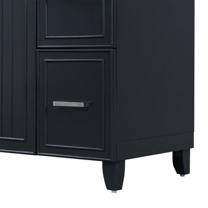 US Local 36  Bathroom Vanity Cabinet With Sink Top Combo Set , Black ,Single Sink,Shaker Cabinet With Soft Closing Door And 3 Drawers