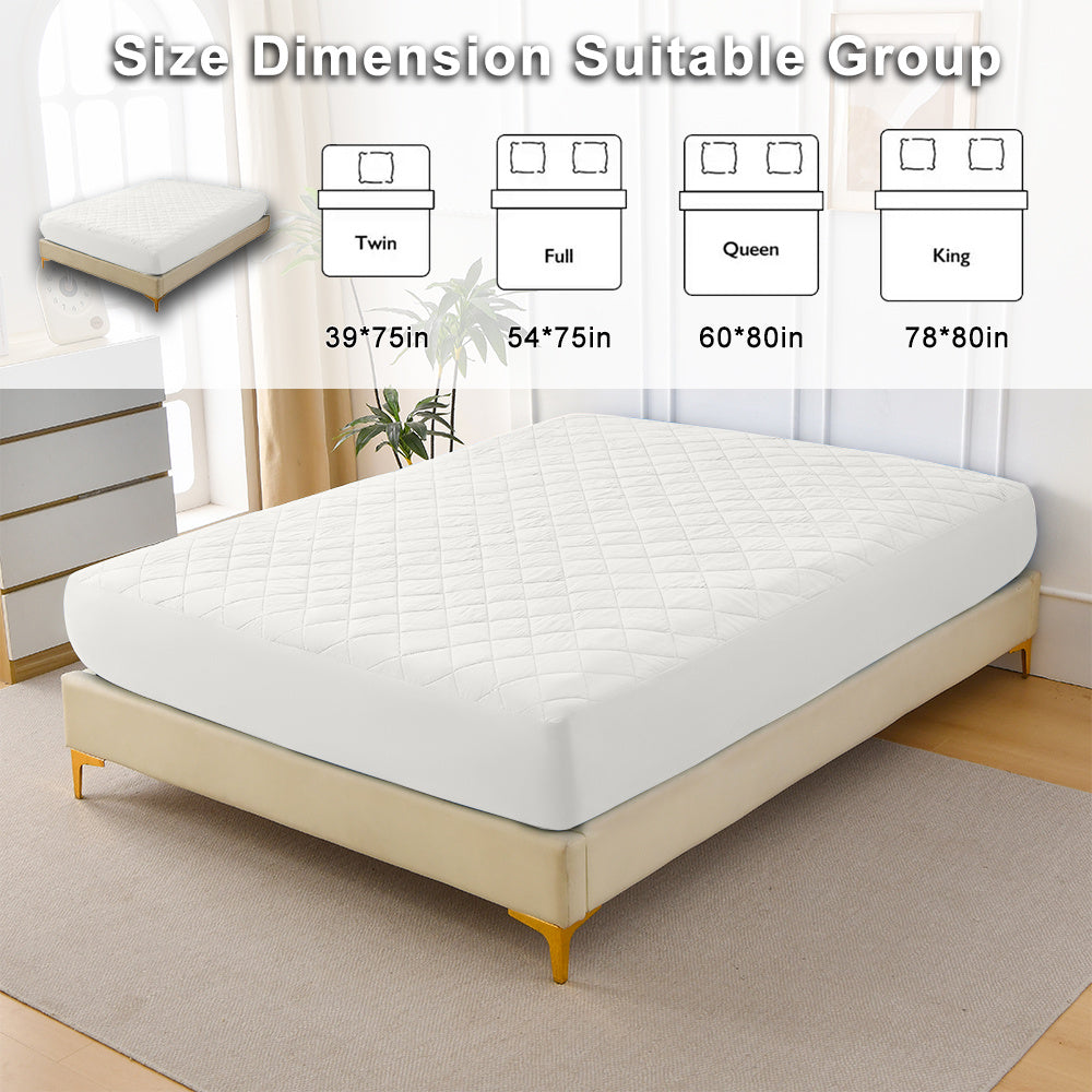 US Local Diamond Grid Ultrasonic Waterproof Mattress Protector