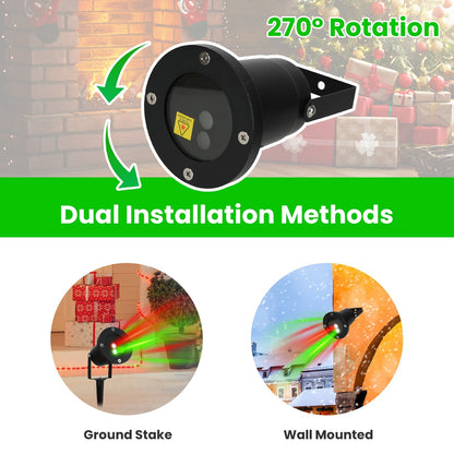US Local 1 Pc Outdoor Laser Projector Light Red And Green Projection Light With 3 Modes 12 Speeds 6Hrs Timer IP44 Waterproof Firefly Landscape Light For Christmas Halloween Holiday New Year