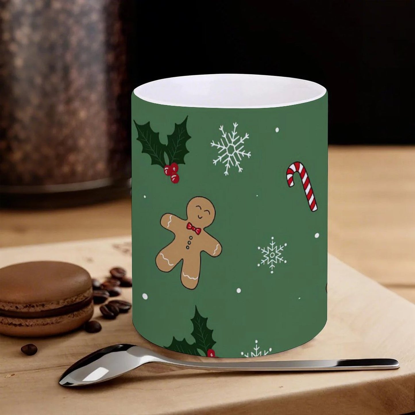 POD US Local White mug with full print, Christmas Biscuit 0097