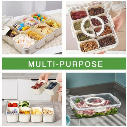 US Local Split Service Tray With 8 Compartments For Snack Boxes
