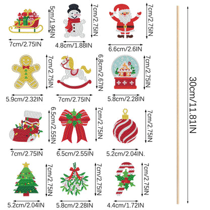 US Local 12 Pcs Christmas Rhinestones Painting Kits