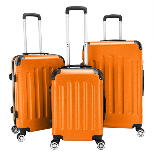 US Local 3-in-1 ABS Trolley Case 20 Inches, 24 Inches, 28 Inches Orange