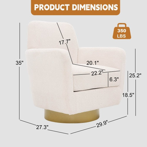 US Local 360 Degree Rotation Armchair Cotton Linen Skin Friendly Fabric Ergonomic Design Living Room Chair Bedroom Chair Living Room Chair Suitable For Indoor Home