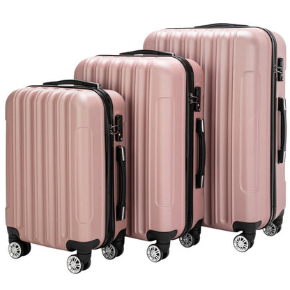 US Local Vertical 3-in-1 Spinner Wheel With Handle Trolley Box 20in 24in 28in ABS Aluminum Alloy Trolley Fashion Color - Rose Gold