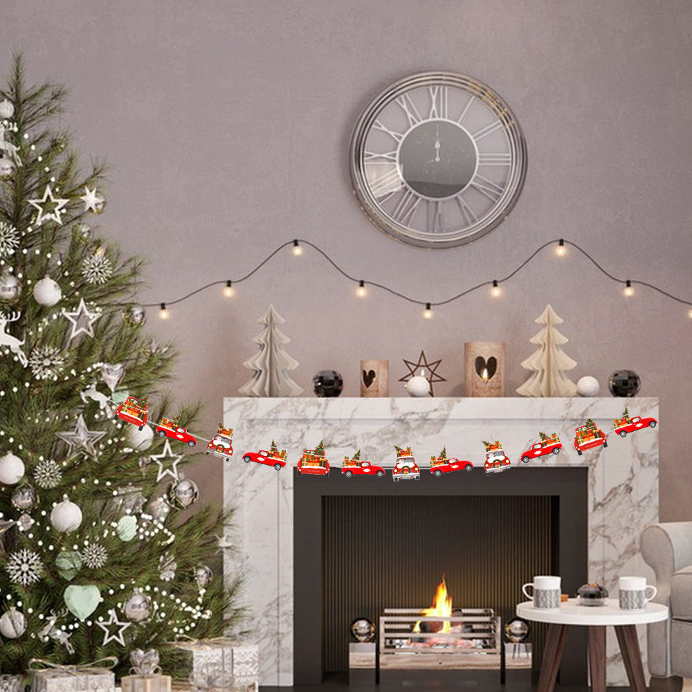 US Local 2 Pack Christmas Banner Paper Christmas Sign Garland Gingerbread Man Snowman Christmas Hanging Bunting Garland For Christmas Party Decorations Xmas Holiday Mantle Fireplace Home Decor