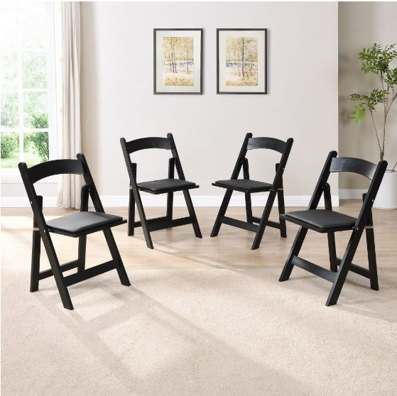 US Local Set Of 4 Upholstered Folding Chairs